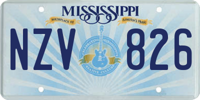 MS license plate NZV826