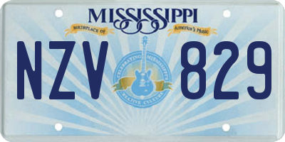 MS license plate NZV829