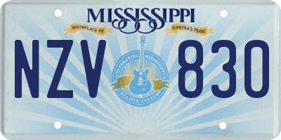 MS license plate NZV830