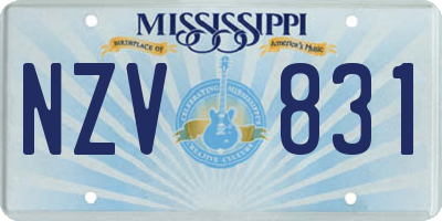 MS license plate NZV831
