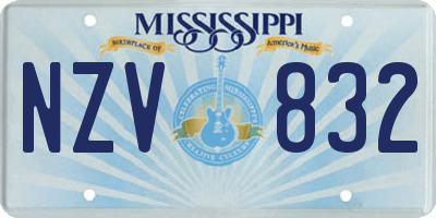 MS license plate NZV832