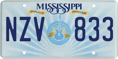 MS license plate NZV833