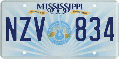 MS license plate NZV834