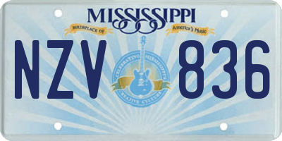 MS license plate NZV836