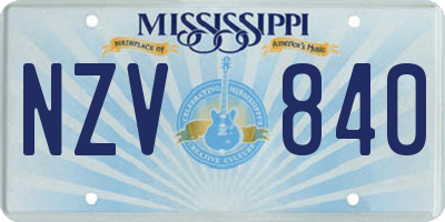 MS license plate NZV840