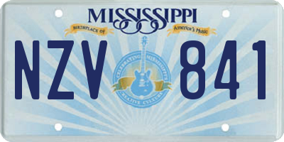 MS license plate NZV841