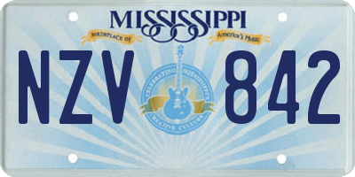 MS license plate NZV842