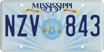 MS license plate NZV843