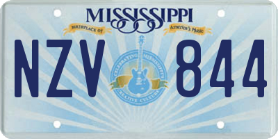 MS license plate NZV844