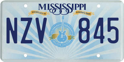 MS license plate NZV845