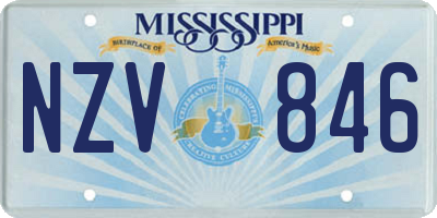 MS license plate NZV846