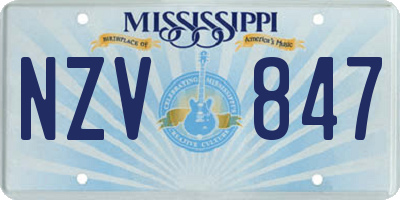 MS license plate NZV847
