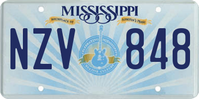 MS license plate NZV848