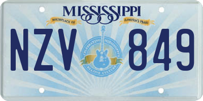 MS license plate NZV849