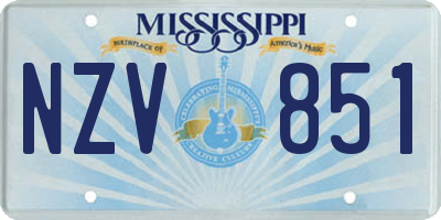 MS license plate NZV851