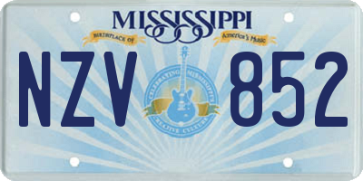 MS license plate NZV852