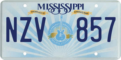 MS license plate NZV857