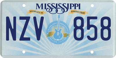 MS license plate NZV858