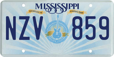 MS license plate NZV859