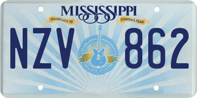 MS license plate NZV862