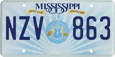 MS license plate NZV863