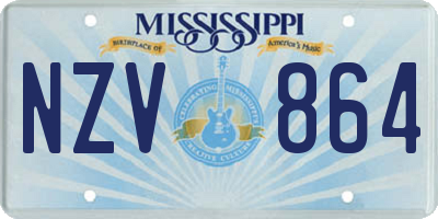 MS license plate NZV864