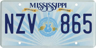 MS license plate NZV865