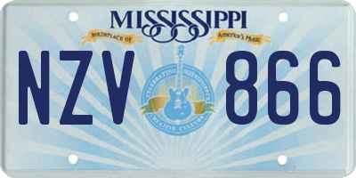 MS license plate NZV866