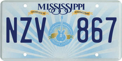 MS license plate NZV867