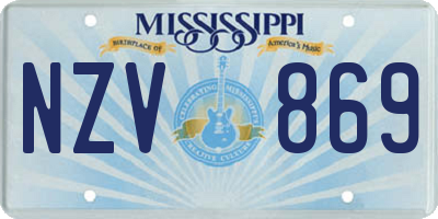 MS license plate NZV869