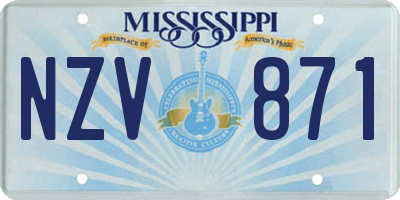 MS license plate NZV871