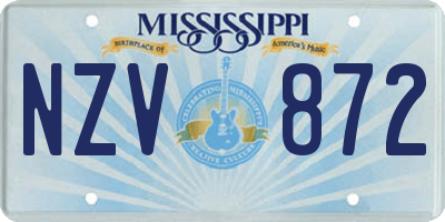 MS license plate NZV872