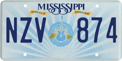 MS license plate NZV874