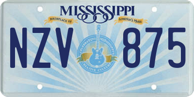 MS license plate NZV875