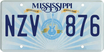 MS license plate NZV876