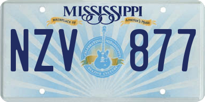 MS license plate NZV877