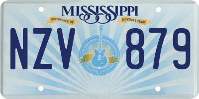 MS license plate NZV879
