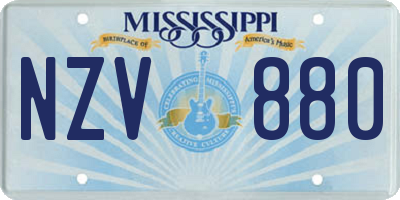 MS license plate NZV880