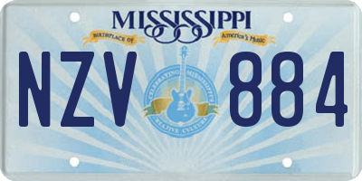 MS license plate NZV884