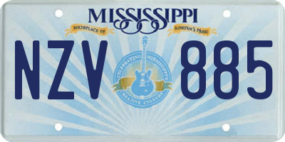 MS license plate NZV885
