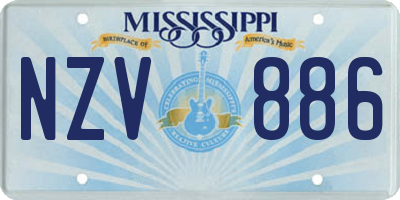 MS license plate NZV886