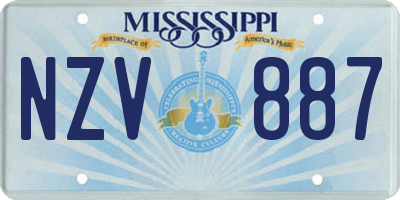 MS license plate NZV887