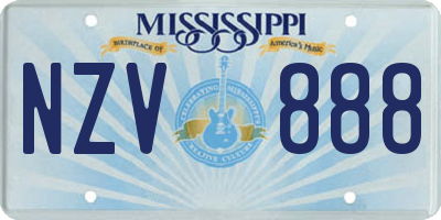 MS license plate NZV888