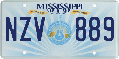 MS license plate NZV889
