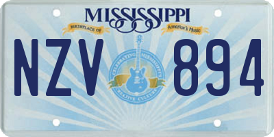 MS license plate NZV894