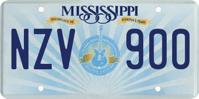 MS license plate NZV900