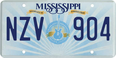 MS license plate NZV904