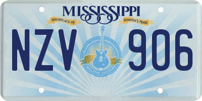 MS license plate NZV906
