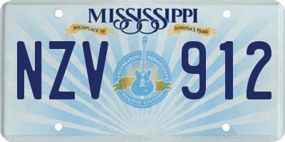 MS license plate NZV912