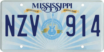 MS license plate NZV914